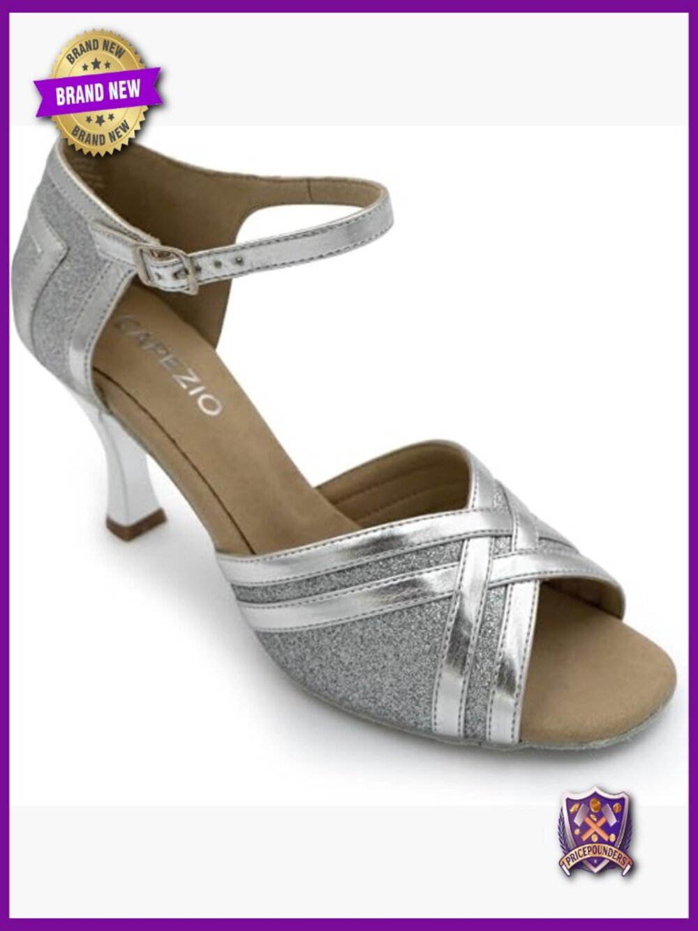 Women's 2.5" Flare Heel Ballroom Dance Shoe Square Toe Buckle